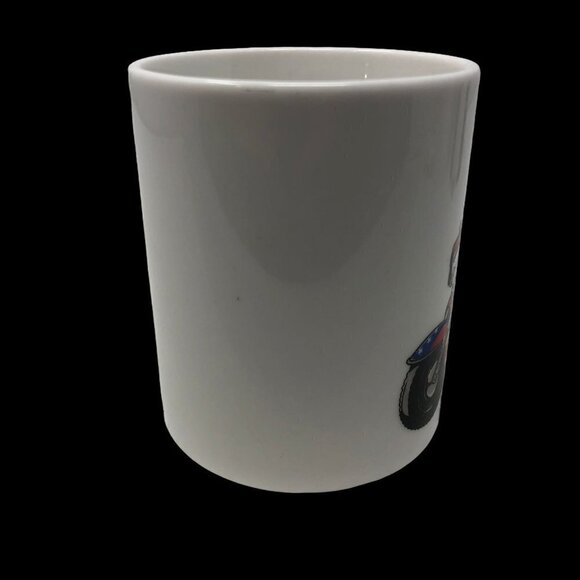 Betty Boop Coffee Mug Motorcycle Bike White Ceramic Red White Blue Cup Patriotic - Picture 4 of 7